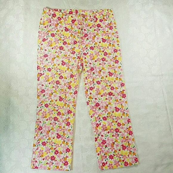 LILLY PULITZER Floral Capri Pants Size 4 - Picture 5 of 7